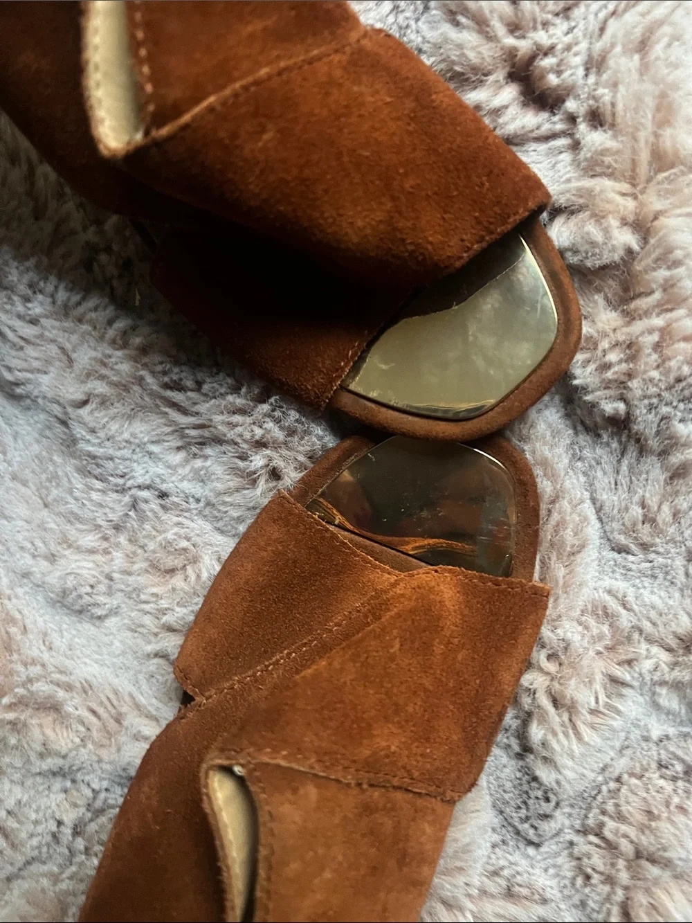 Aldo Brown Suede Crisscross Slingback Mules